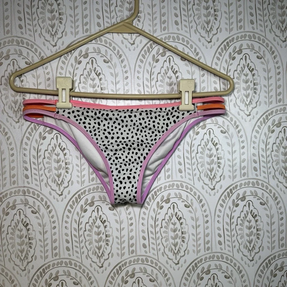 Victoria's‎ Secret The Strappy Cheek Multi Color Bikini Bottoms Swimsuit Size M